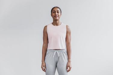 Nobull Lightweight Sleeveless Crop Women's T Shirts Rose | Australia (OF3016)